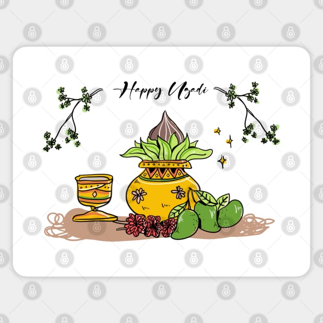 Happy Ugadi Sticker by HolidayBug